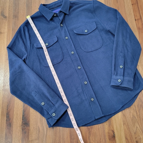 Aéropostale Navy Blue Long Sleeve Button Front Flannel Shirt Size Medium - Picture 6 of 7